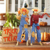 Light-up guitarist skeleton Halloween decoration by MANDOTOS, spooky spooky skeleton figure with illuminated features and guitar.