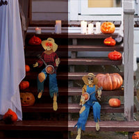 Light-up guitarist skeleton Halloween decoration by MANDOTOS, featuring a spooky skeleton playing guitar, ideal for Halloween décor.