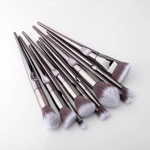 Mandotos LuxeGlow Laser Makeup Brush Set with sleek handles and soft bristles for precise application and radiant beauty.