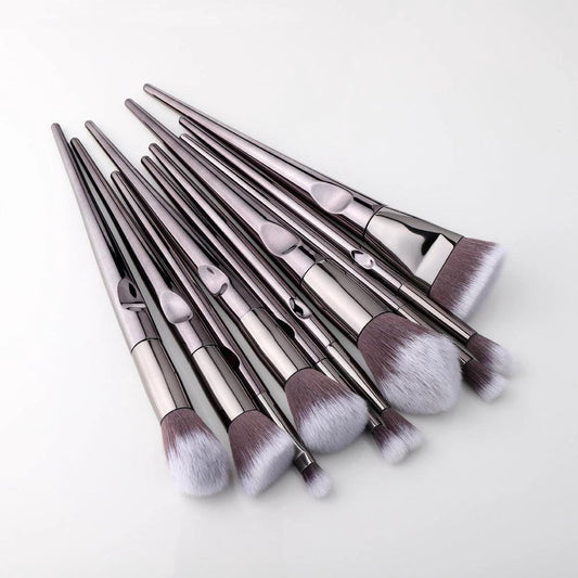 Mandotos LuxeGlow Laser Makeup Brush Set with sleek handles and soft bristles for precise application and radiant beauty.