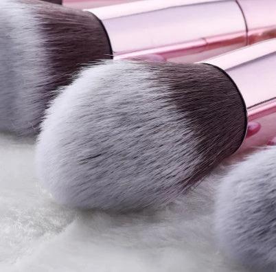 Mandotos LuxeGlow Laser Makeup Brush Set with sleek handles and soft bristles for precise, radiant makeup application.