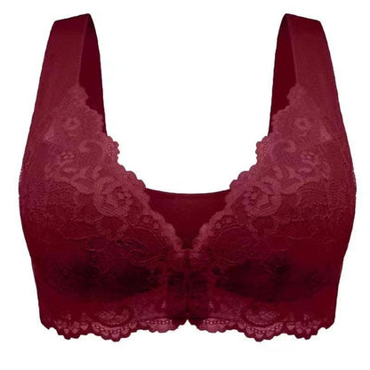 Mandotos LuxeLace women's breathable lace underwear with gathered design and comfortable fit, non-steel construction, showcasing soft lace fabric.