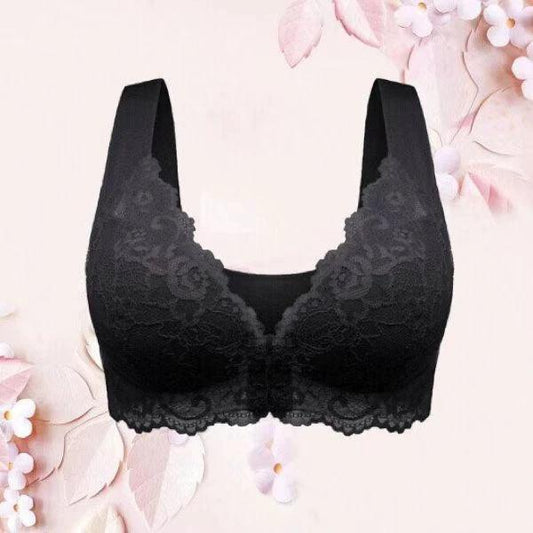 Mandotos LuxeLace breathable women's gathered lace underwear with comfort fit and no steel support, featuring intricate lace design.