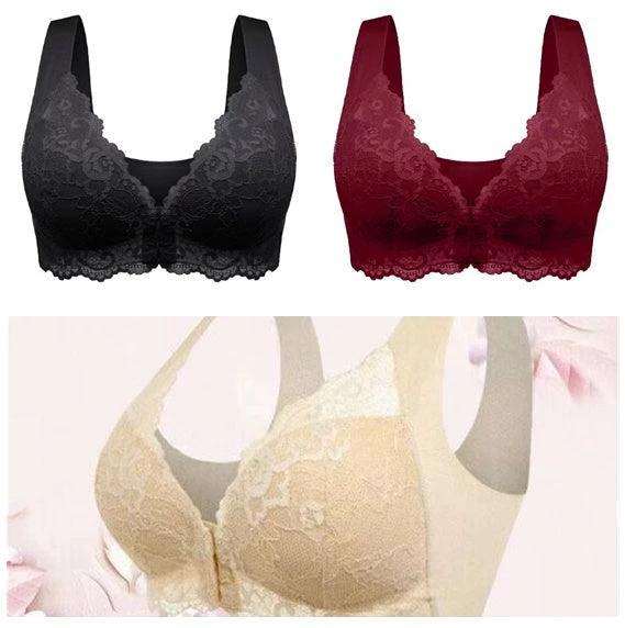 Mandotos LuxeLace women's breathable gathered lace underwear with non-steel comfort fit, featuring delicate lace details and soft fabric.