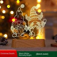 MANDOTOS Christmas 3D LED acrylic night light ornament with festive holiday design, ideal for kids' holiday decor and gifts.