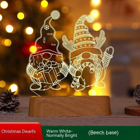MANDOTOS Christmas 3D LED acrylic night light ornament with festive holiday design, ideal for kids' holiday decor and gifts.