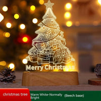 Mandotos Christmas 3D LED acrylic night light ornament decorated for festive holiday decor, ideal as a gift for kids.