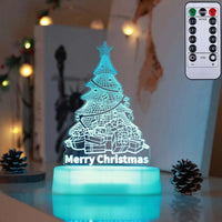 Mandotos Christmas 3D LED acrylic night light ornament with festive holiday design, ideal as a gift or holiday decor for kids.
