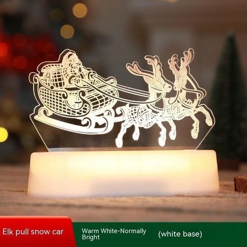 MANDOTOS Christmas 3D LED acrylic night light ornament with festive holiday design, ideal as a gift or holiday decor for kids.