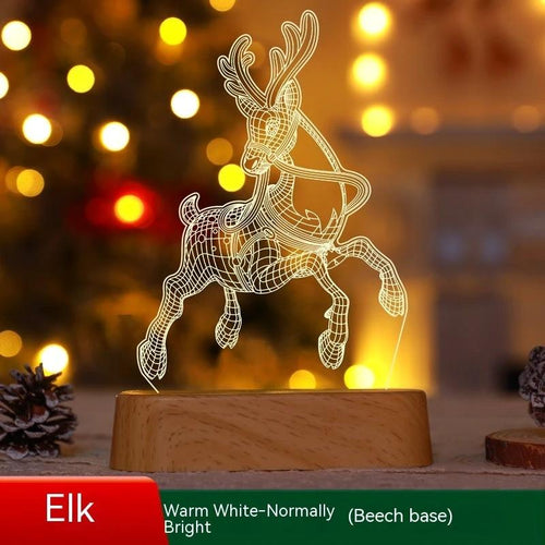 Mandotos Christmas 3D LED acrylic night light ornament with festive holiday design, ideal decor gift for kids during Christmas season.