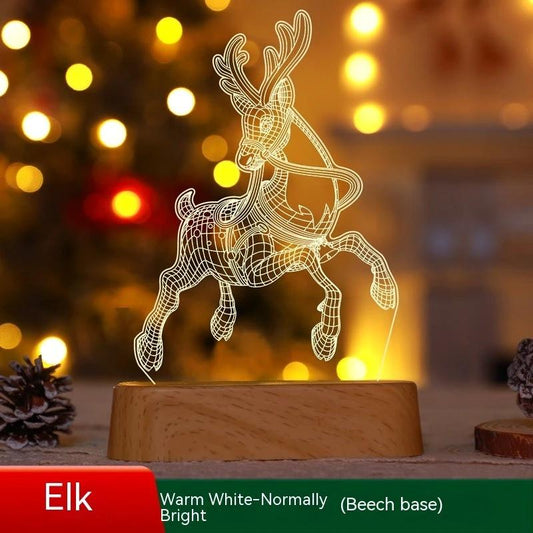 Mandotos Christmas 3D LED acrylic night light ornament with festive holiday design, ideal decor gift for kids during Christmas season.