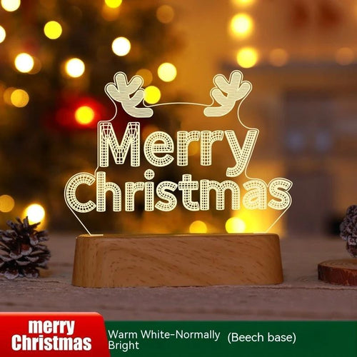 Mandotos Christmas 3D LED acrylic night light ornament featuring festive holiday design, ideal for kids' holiday decor.