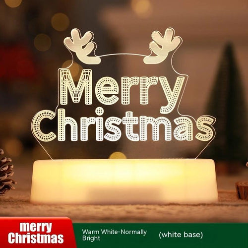Mandotos Christmas 3D LED acrylic night light ornament with festive holiday design, ideal for kids' holiday decor.
