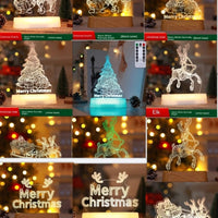 Mandotos Christmas 3D LED acrylic night light ornament with festive holiday design, ideal for kids' holiday decor.