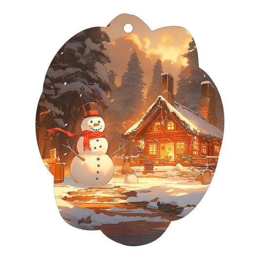 Mandotos Christmas car pendant hanging ornament for car and home decor with festive holiday design and red ribbon.