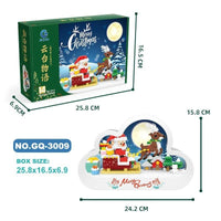 Mandotos Christmas Cloud Night Lamp with LED lights and mirror frame, assembled building blocks, festive holiday decor.