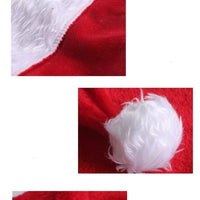 Mandotos plush Christmas Santa hat with LED lights, suitable for children and adults, featuring luminous festive holiday design.