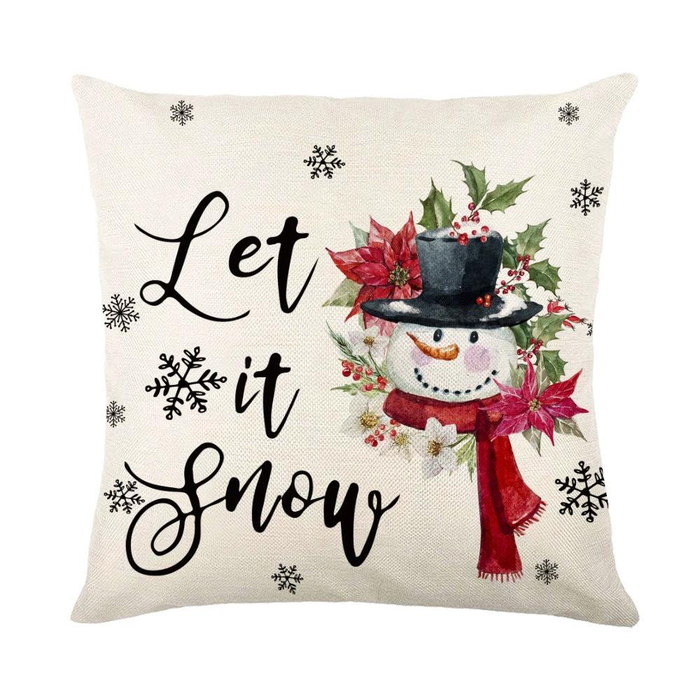 Mandotos Christmas pillow covers featuring snowflake stamping design, festive holiday home decor for winter seasons.