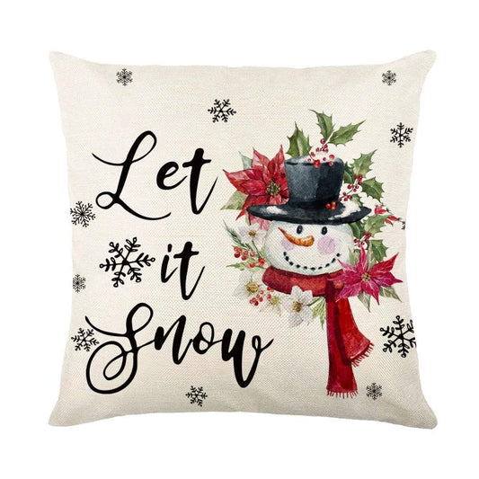 Mandotos Christmas pillow covers featuring snowflake stamping design, festive holiday home decor for winter seasons.