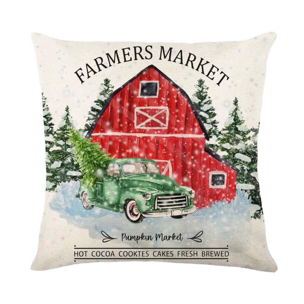 Mandotos Christmas pillow cover with snowflake stamping design, festive holiday home decor, fabric with winter-themed pattern.