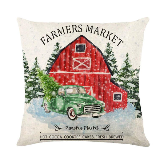 Mandotos Christmas pillow cover with snowflake stamping design, festive holiday home decor, fabric with winter-themed pattern.