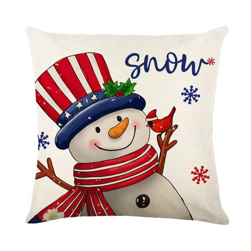 Mandotos Christmas pillow covers with snowflake stamping design, festive holiday home decor, soft fabric, and seasonal pattern.