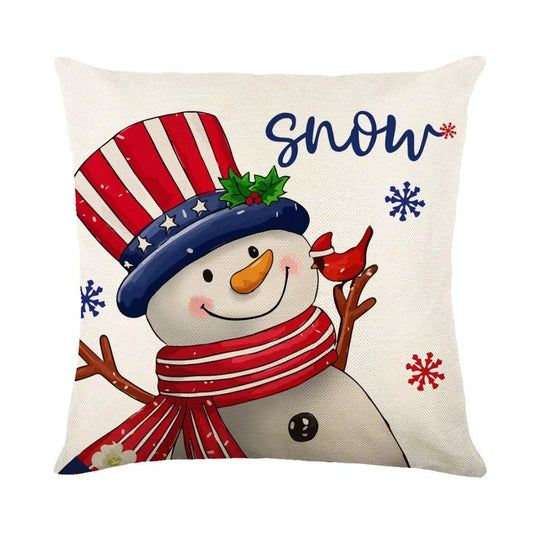 Mandotos Christmas pillow covers with snowflake stamping design, festive holiday home decor, soft fabric, and seasonal pattern.