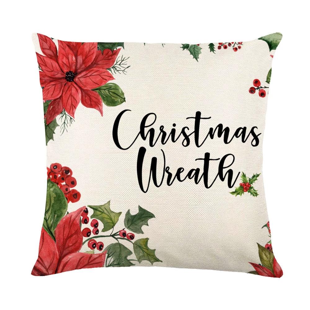 Mandotos Christmas pillow covers featuring snowflake stamping design, festive holiday home decor, soft fabric and seasonal pattern.