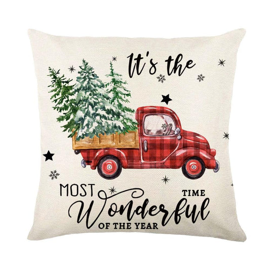 Mandotos Christmas pillow covers featuring snowflake stamping design, festive holiday decor for sofa or bed.