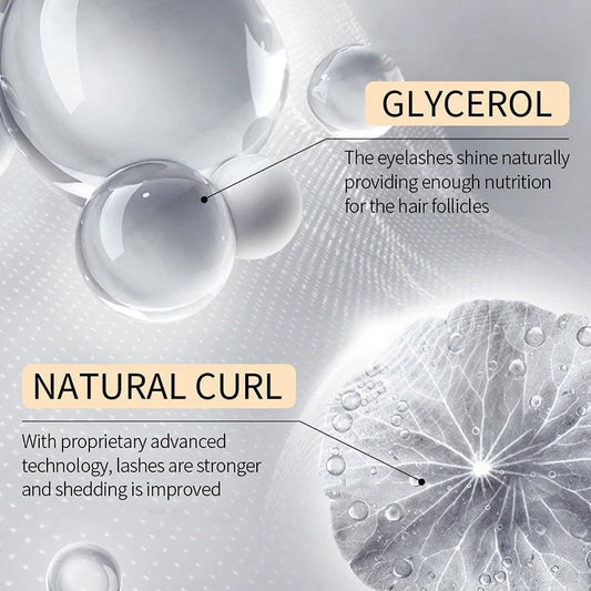 Mandotos eyelash growth serum bottle with a sleek design, highlighting nourishing liquid for thick, curly lashes and deep root strength