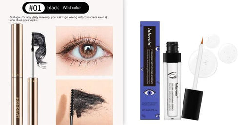 Mandotos eyelash growth serum bottle with applicator, nourishing liquid for thick, curly lashes and deep root strengthening.