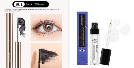 Mandotos eyelash growth serum bottle with applicator, nourishing liquid for thick, curly lashes and deep root strengthening.