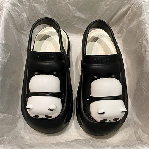 Mandotos Panda lamp light-up slippers for women with EVA comfort soles, non-slip design, perfect for summer indoor wear.