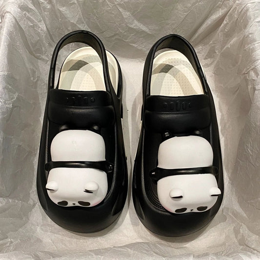 Mandotos Panda lamp light-up slippers for women with EVA comfort soles, non-slip design, perfect for summer indoor wear.