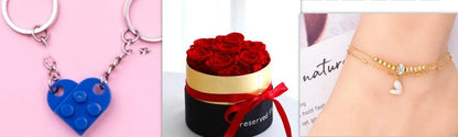 Mandotos preserved real roses in a box set, ideal for Valentine’s Day romantic gift, showcasing elegant, long-lasting floral arrangement.