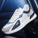 Men's MANDOTOS color block mesh sneakers with casual lace-up design, breathable outdoor shoes for running and sports activities.