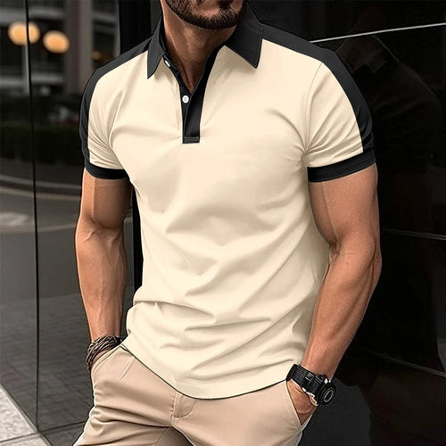 Men's short sleeve business polo shirt by MANDOTOS, casual summer men's shirt with a classic polo design and comfortable fit.