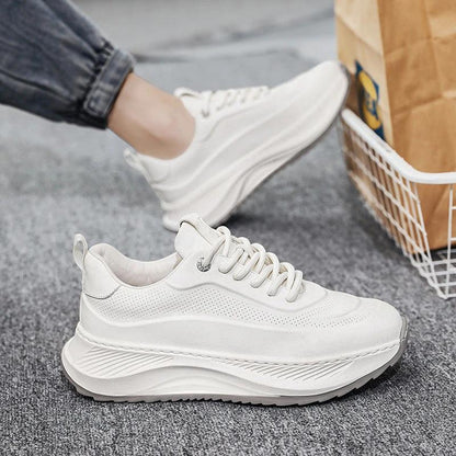 Men's thick-soled sports shoes by MANDOTOS with breathable casual sneakers, lace-up design, ideal for everyday active wear.