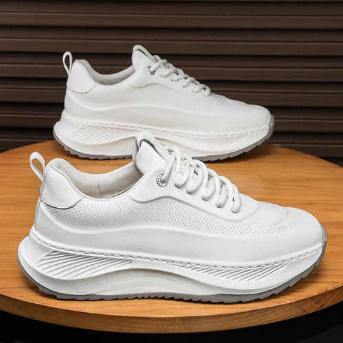 Mandotos men's thick-soled sports shoes with breathable casual design, lace-up sneakers suitable for everyday wear and athletic activities.