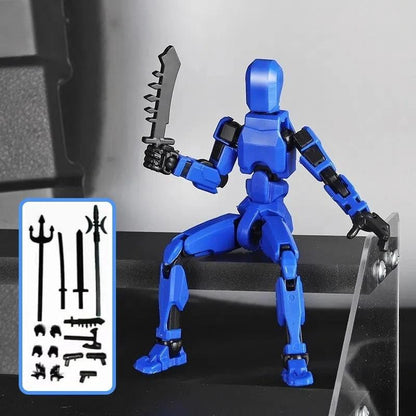 Mandotos Multi-Jointed Shapeshift Robot 3D printed action model toy with flexible, poseable limbs and detailed design.