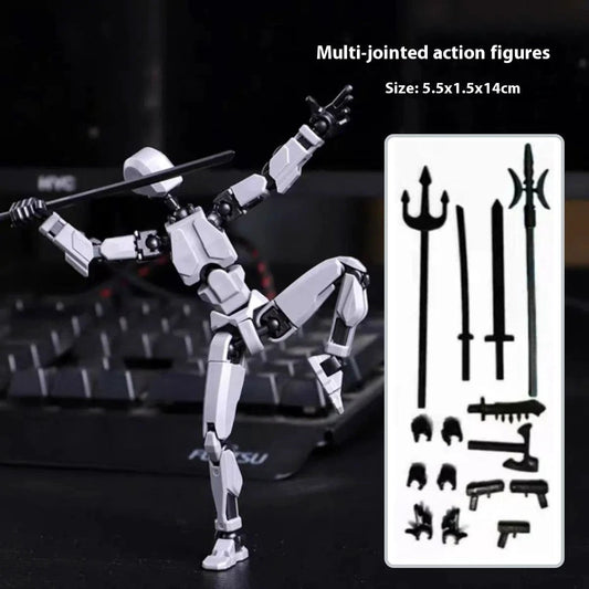 Mandotos Multi-Jointed Shapeshift Robot 3D printed action model toy with flexible, poseable limbs and detailed robotic design.