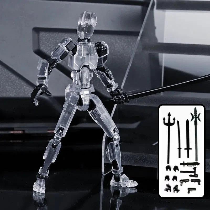 Mandotos Multi-Jointed Shapeshift Robot 3D printed action model toy with flexible, poseable robot figure on a white background.