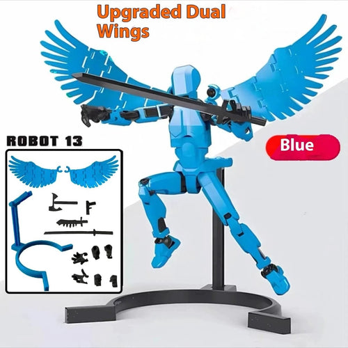 Mandotos Multi-Jointed Shapeshift Robot 3D printed action model toy with flexible limbs and detailed design for display or play