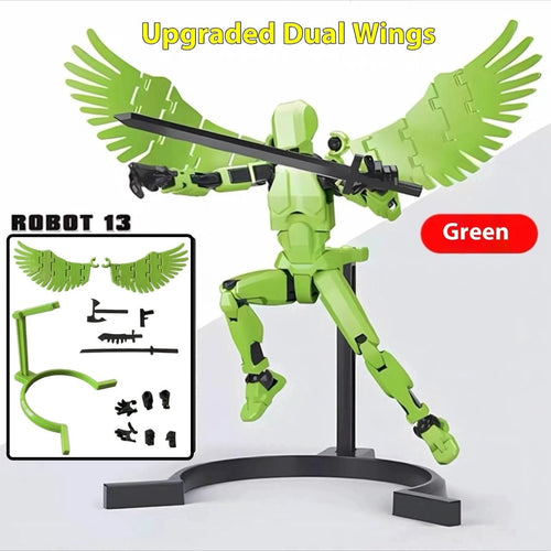 Mandotos Multi-Jointed Shapeshift Robot 3D printed action model toy with flexible, poseable limbs and detailed robot design.