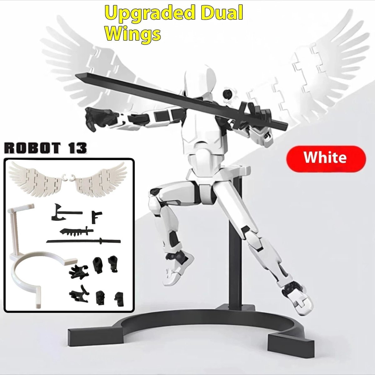 Multi-jointed Shapeshift Robot toy by MANDOTOS, 3D printed action model with flexible limbs and detailed design.