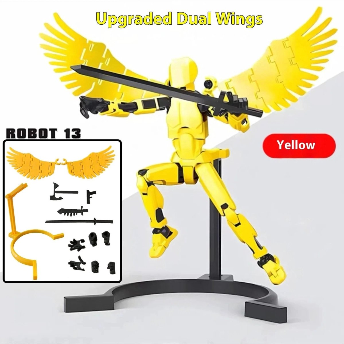 Mandotos Multi-Jointed Shapeshift Robot 3D printed action model toy with flexible limbs and detailed design.