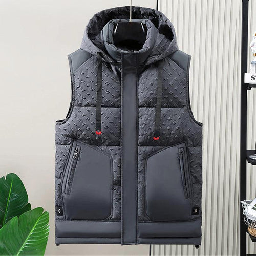 Mandotos cotton thick down vest, men's warm outerwear with a cozy, padded design for cold weather.