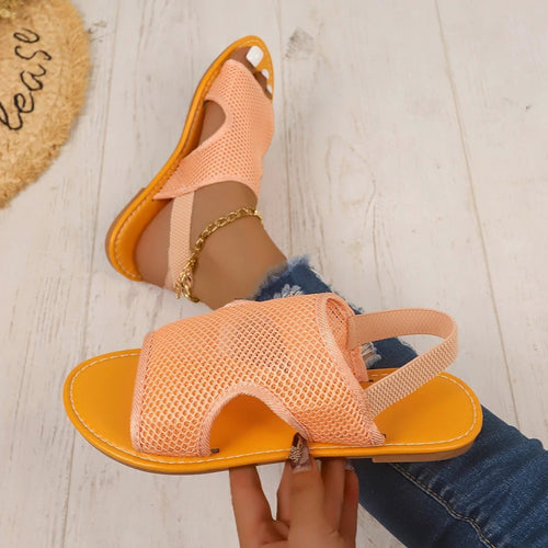 Mandotos mesh sandals for men and women, summer casual breathable flat shoes perfect for beach and outdoor wear.