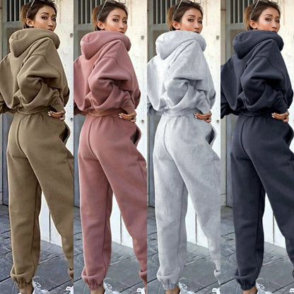 Mandotos women's autumn and winter casual hoodie coat sports suit, featuring a stylish, warm design with a comfortable fit.
