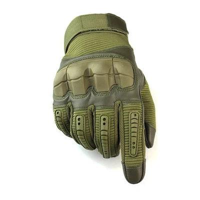 Mandotos off-road tactical gloves with touch screen fingertips, durable fabric, and adjustable wrist strap for outdoor sports.